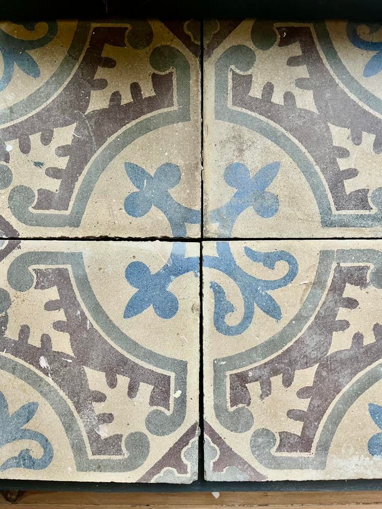 Historische cementtegels (encaustic tiles) ca 3,6 m2, Ophalen