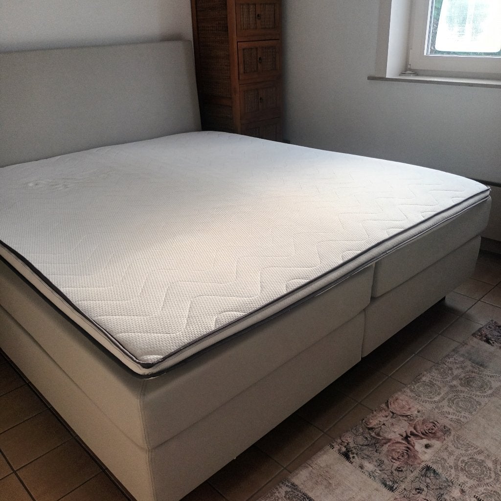 Boxspring 180 x 200 lichtgrijs, Gris, Enlèvement, Utilisé, 180 cm