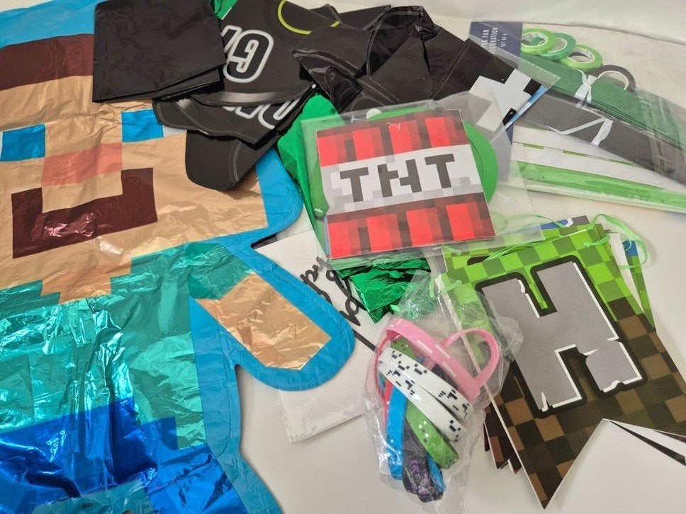 Minecraft verjaardagsversiering, Hobby en Vrije tijd, Ophalen of Verzenden, Versiering