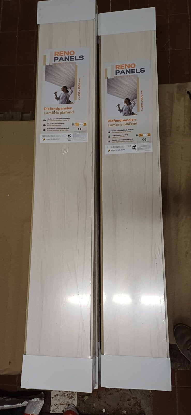 Lambris plafond clairs couleur chêne bois flotté, Enlèvement, Bois