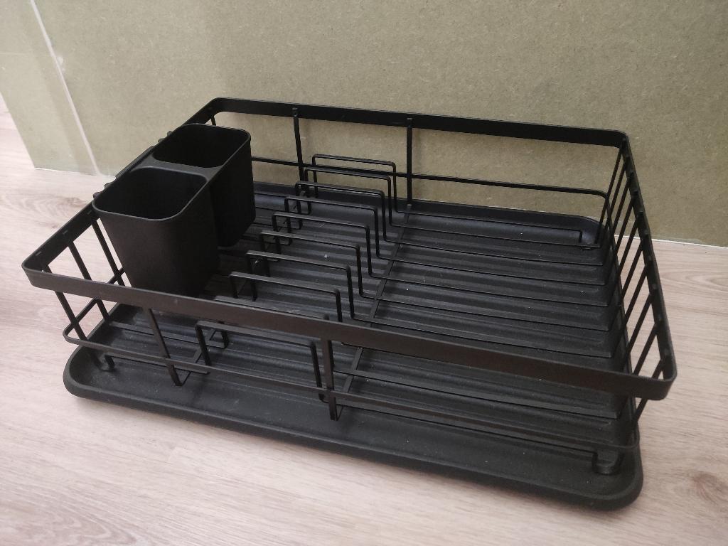 afwasrek zwart bestekbakje bordenhouder- verlaagde prijs€5, Enlèvement, Utilisé, Synthétique, Résiste au lave-vaisselle