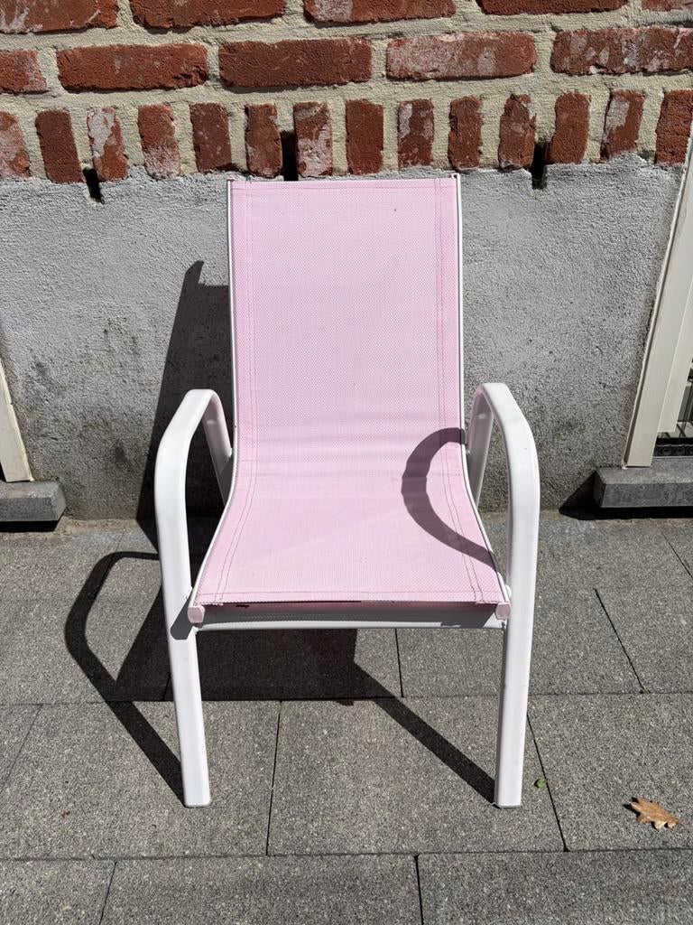 Roze tuinstoeltje voor kinderen, Tuin en Terras, Ophalen, Zo goed als nieuw, Aluminium