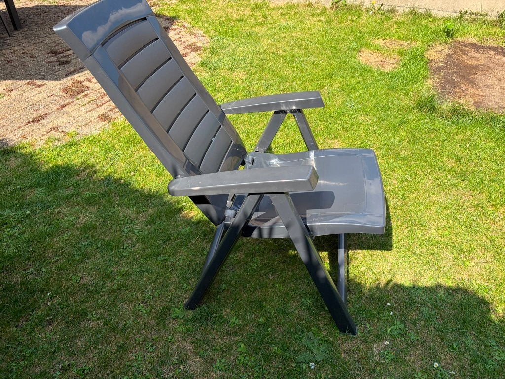 4 Jardin standenstoelen antraciet, verstelbaar en inklapbaar, Tuin en Terras, Ophalen, Gebruikt, Kunststof, Inklapbaar
