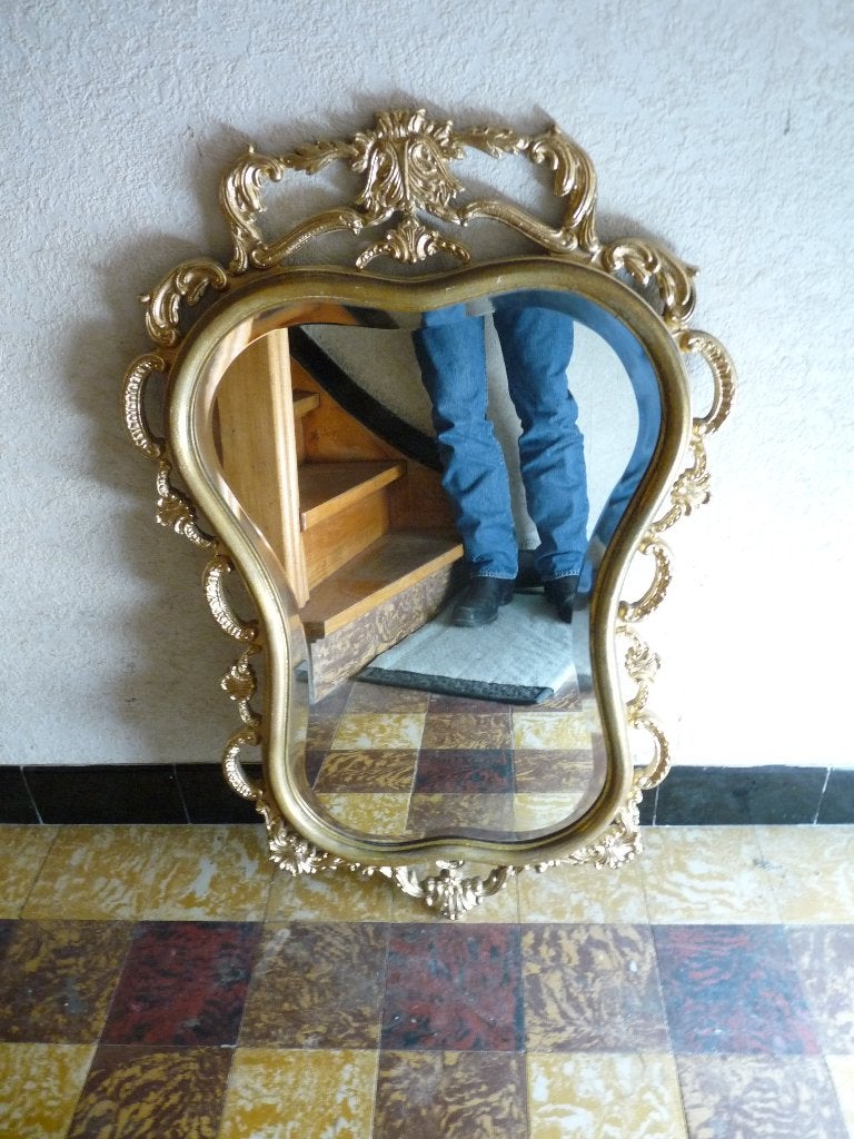 mooie spiegel , met geslepen glas zie foto's, Ophalen, Overige vormen, Minder dan 50 cm, Minder dan 100 cm