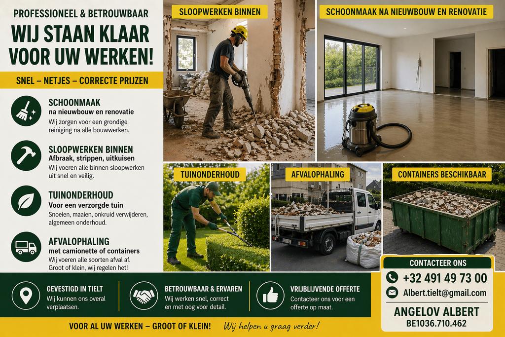 TUINONDERHOUD +32 491 49 73 00 Dank u.
