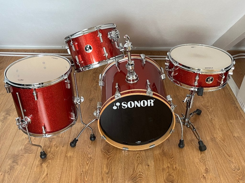 Sonor SSE12 Bop Red Galaxy Sparkle 4 delig shell set .niéuw!, Enlèvement, Comme neuf, Sorento