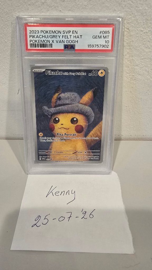 Chapeau en feutre gris Pikachu psa10, Neuf, Enlèvement ou Envoi, Foil, Cartes en vrac