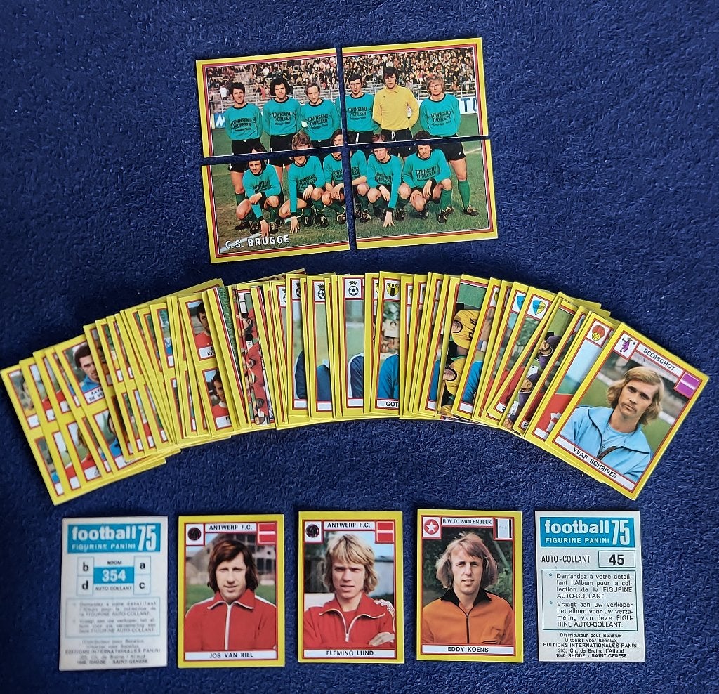 47 versch. Panini stickers voetbal ' FB 1975 ', Ophalen of Verzenden, Nieuw, Meerdere stickers