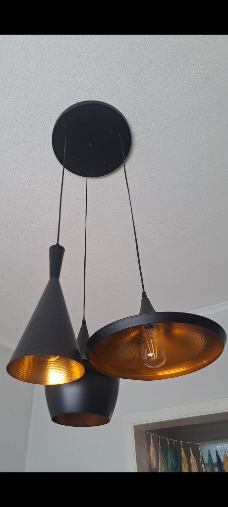 Hanglamp 3 onderdelen, Maison & Meubles, Lampes | Suspensions, Enlèvement, Utilisé, Métal
