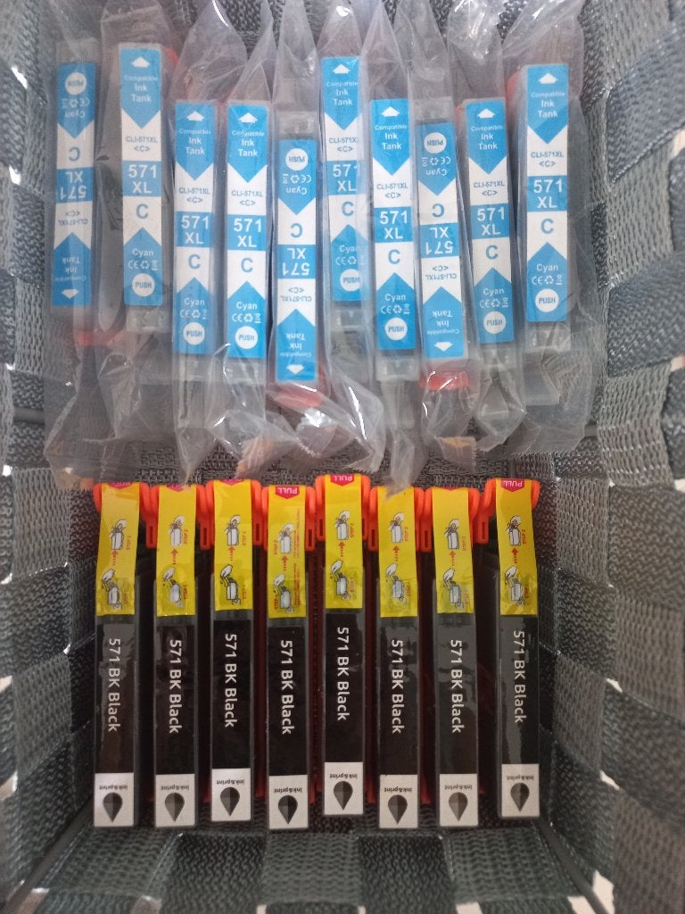 lot inktpatronen Canon 571 BK / 571 C / 571 Y / 571 M, Computers en Software, Ophalen of Verzenden, Nieuw, Cartridge, Huismerk