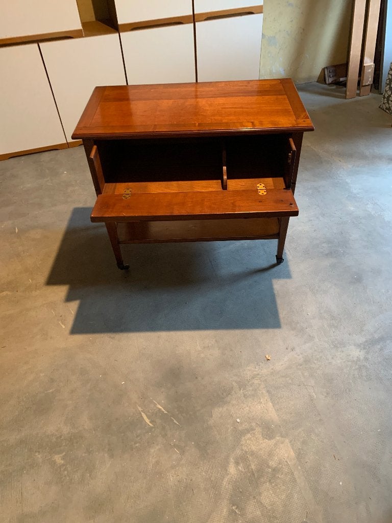 SUPERBE MEUBLE TV EN MERISIER CREATEUR ASSI D'ASOLO, 25 à 50 cm, Moins de 100 cm, Vintage, Enlèvement