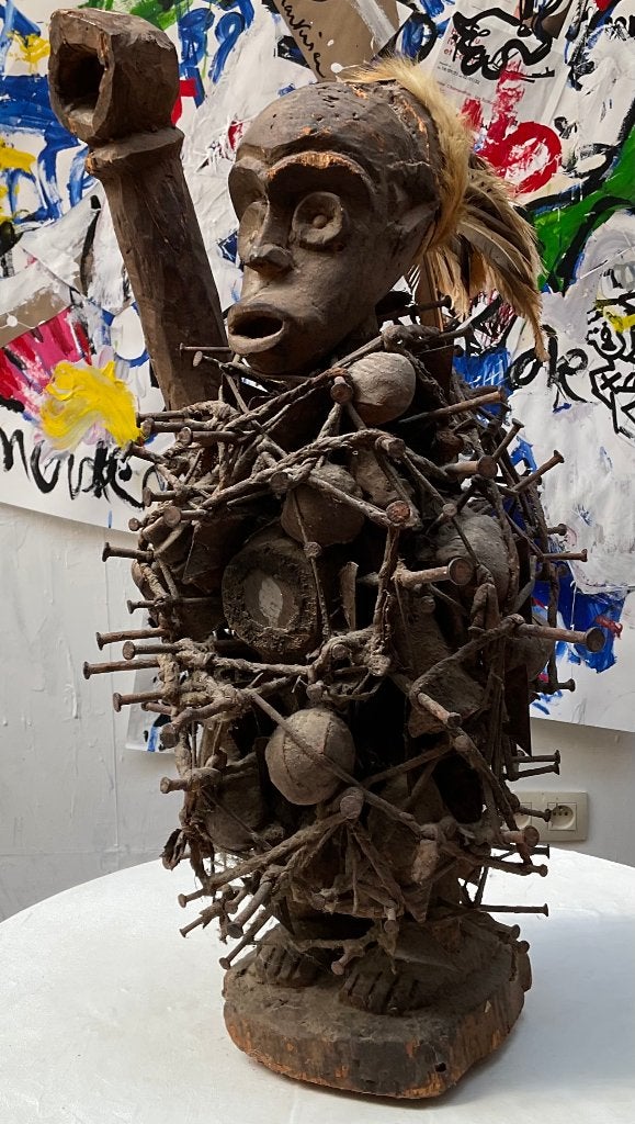 Nkisi Nkondi (kracht)beeld uit Kongo, Antiquités & Art, Enlèvement