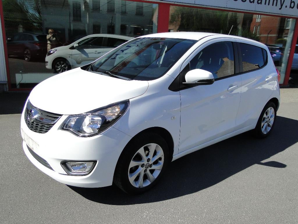 OPEL KARL 1.0 BENZINE 1 JAAR GARANTIE, Auto's, Opel, Voorwielaandrijving, Zwart, Leder en Stof, Wit