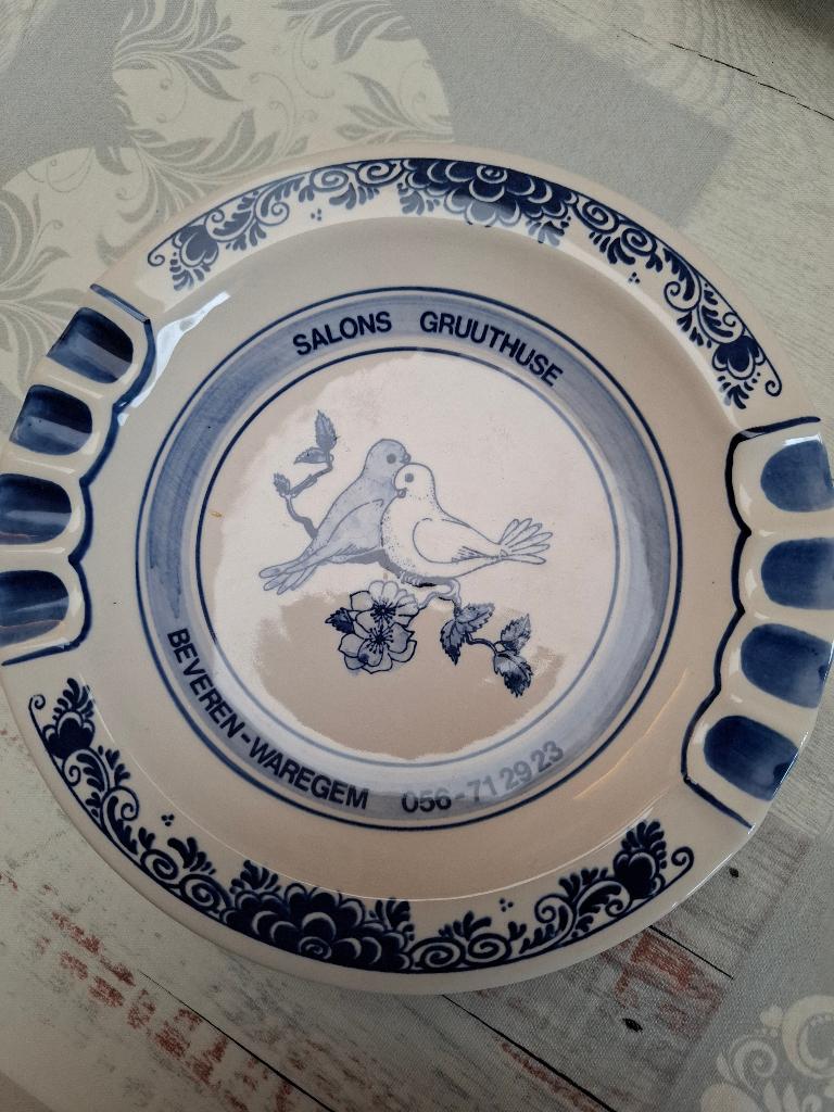 Beveren Waregem Delfts Blauw Salons Gruuthuse asbak cendrier, Ophalen of Verzenden