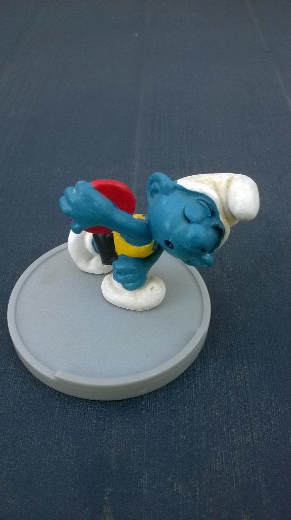 Superschtroumpf  lanceur de disque 4.0503, Enlèvement ou Envoi, Utilisé, Autres Schtroumpfs, Poupée, Figurine ou Peluche