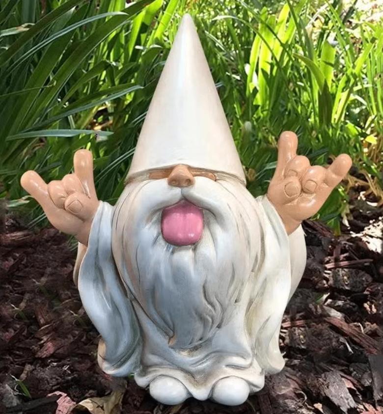 Prachtig tuinbeeld Tovenaar Kabouter met Tong (11cm), Jardin & Terrasse, Statues de jardin, Neuf, Envoi