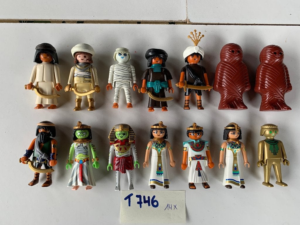 PLAYMOBIL T746: LOT 14 EGYPTISCHE FIGUREN, Historique, Enlèvement ou Envoi, Comme neuf, Figurines