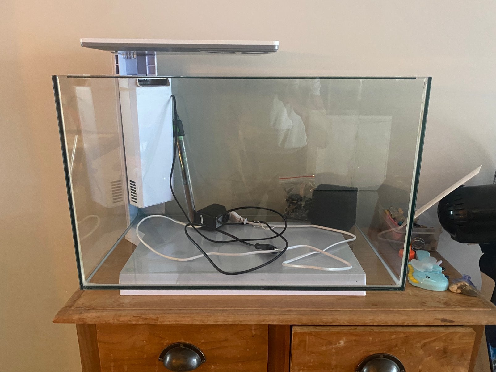 Aquarium quadro 70, Ophalen, Verwarming, Zo goed als nieuw, Filter