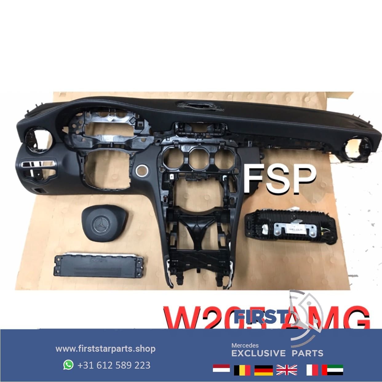W205 leder dashboard + airbagset origineel Mercedes C Klasse, Utilisé, -, -, Enlèvement ou Envoi