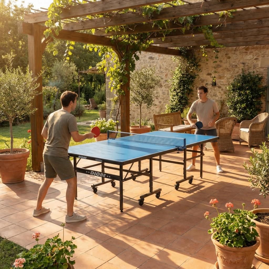OUTDOOR - DIONE S500o  Tafeltennistafel Pingpongtafel NIEUW, Sport en Fitness, Tafeltennis, Nieuw, Tafel Outdoor, Inklapbaar, Verrijdbaar