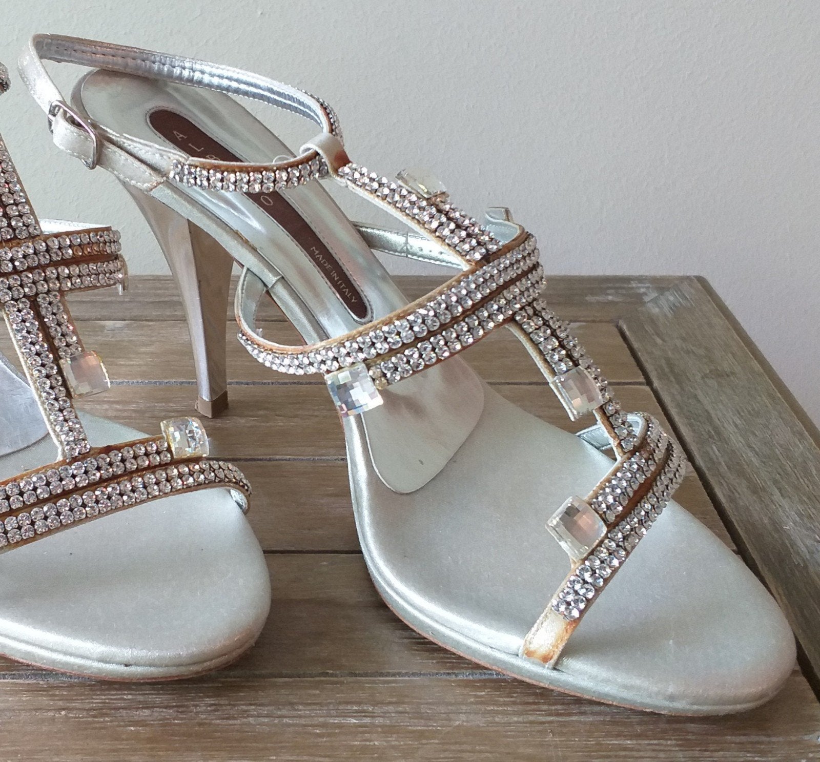 "Zwarovski" kristallen ingezette galadamesschoenen, Kleding | Dames, Ophalen, Overige kleuren, Albano, Zo goed als nieuw
