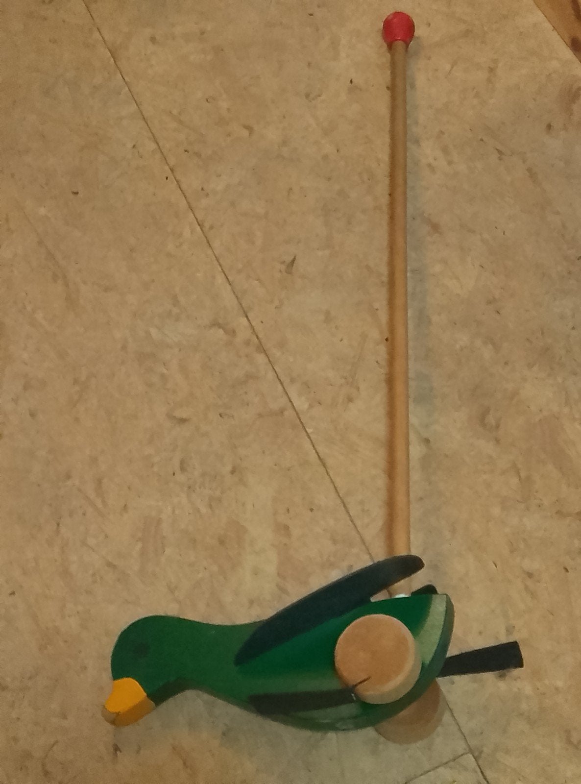houten ' duw eend ', vintage, Ophalen