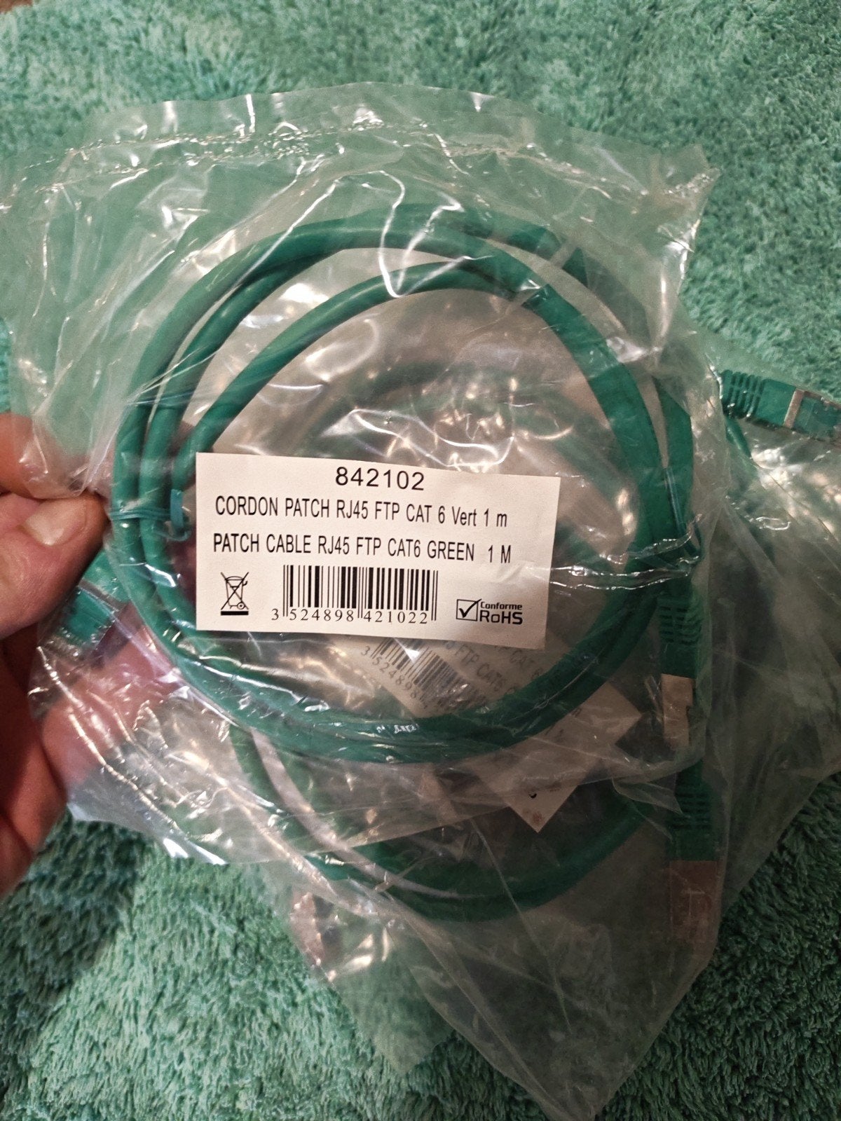 Lot 8 Câbles Ethernet RJ45 Cat 6 Neufs (1m - Vert), Informatique & Logiciels, Pc & Câble réseau