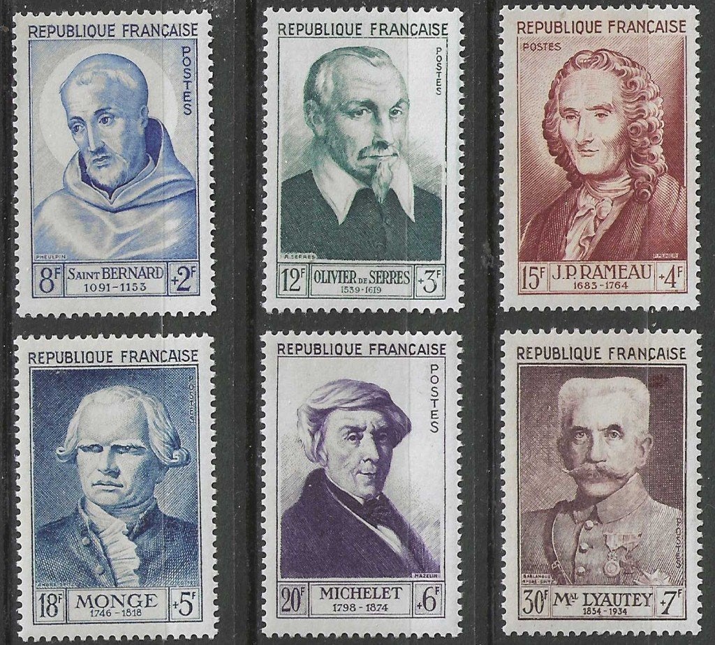 Frankrijk 1953 - Yvert 945-950 - Personaliteiten (PF), Verzenden, Postfris