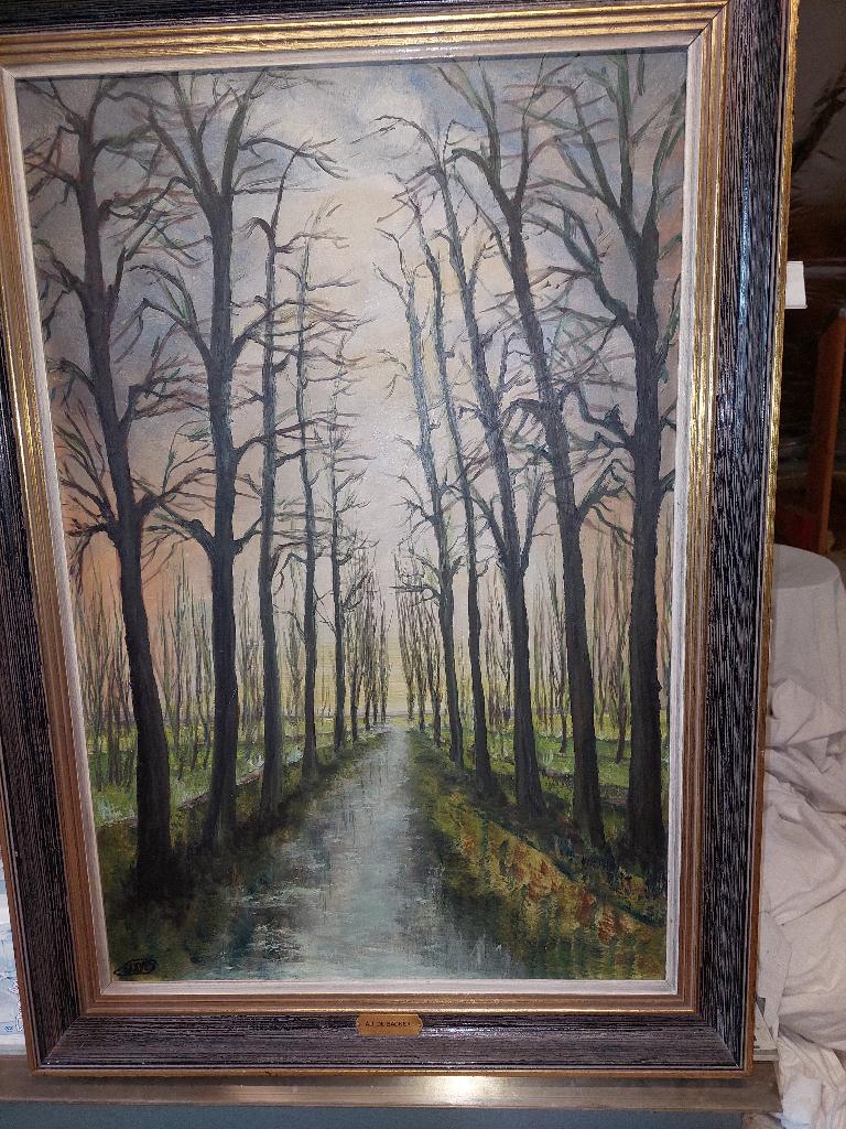 Schilderij op doek  ALI  DE BACKER, Antiek en Kunst, Ophalen