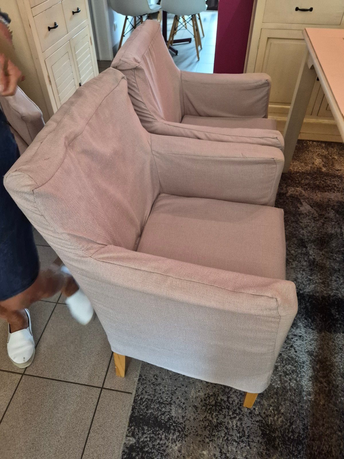 6 massieve stoelen met afneembare hoes, Huis en Inrichting, Stoelen, Ophalen