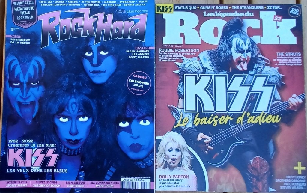 2x KISS op cover + 2 x 12 pagina's in Frans muziekblad, Enlèvement ou Envoi, Journal ou Magazine