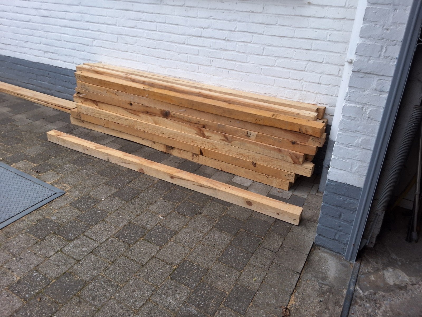 33 gerycleerde houten balken/ kepers 2m40 lang, Ophalen, Balken