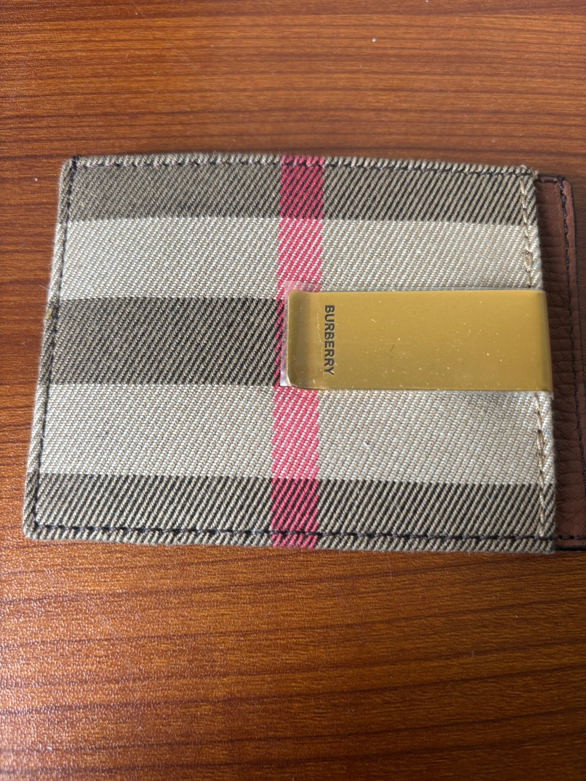 Authentieke Burberry House Check cardholder met geldclip, Ophalen, Nieuw, Bruin, Overige merken