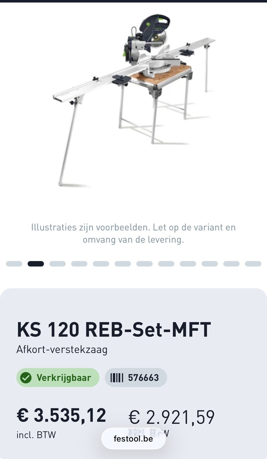 Festool KS 120 REB Set MFT splinternieuw!!!!!, Ophalen, Nieuw, Afkortzaag