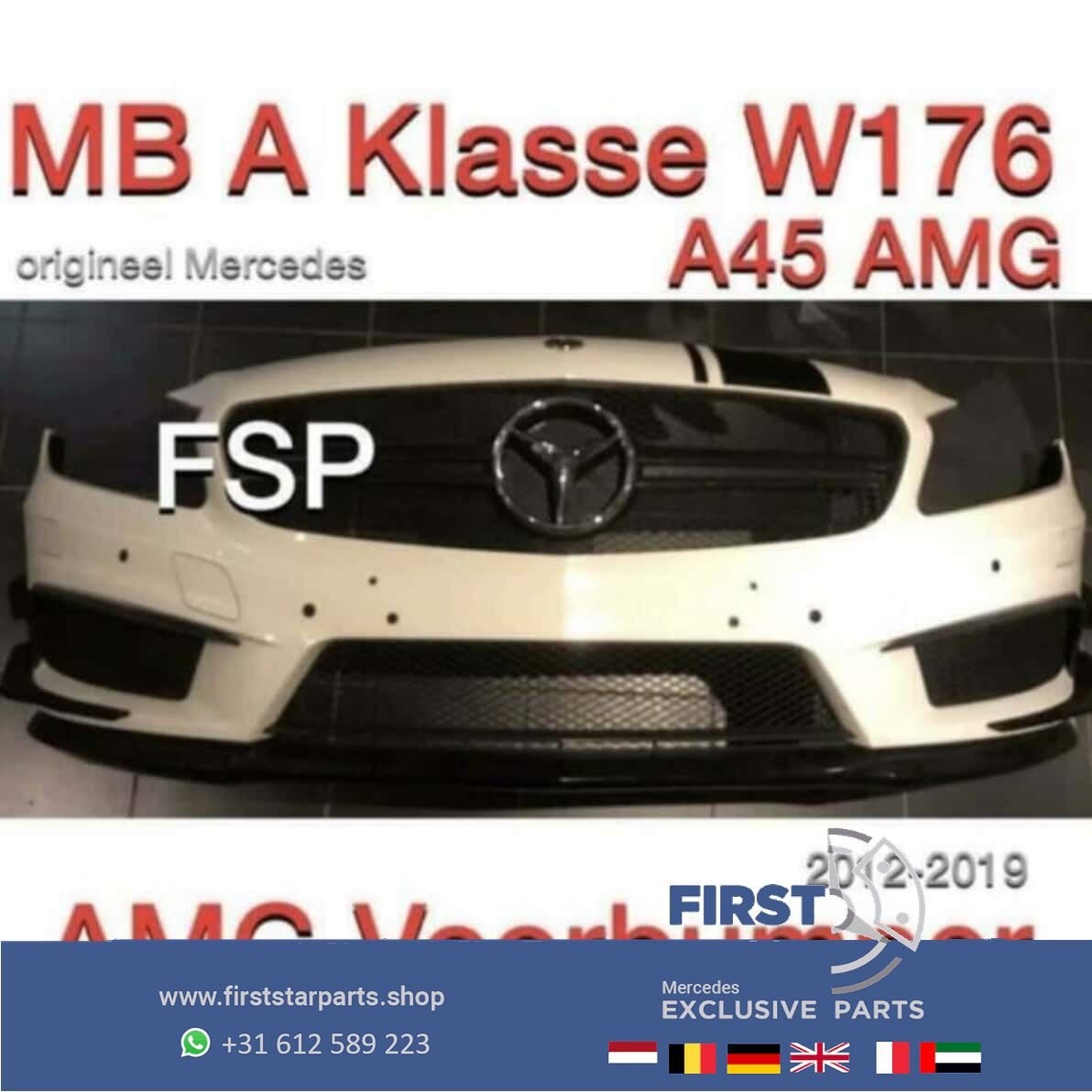 W176 A45 AMG VOORBUMPER AERO PAKKET Mercedes A Klasse 2012-2, Utilisé, -, Avant, -