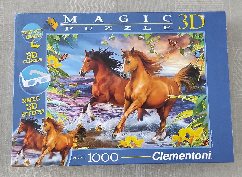 puzzel met paarden 3D, Ophalen of Verzenden, 500 t/m 1500 stukjes, Gebruikt, Legpuzzel