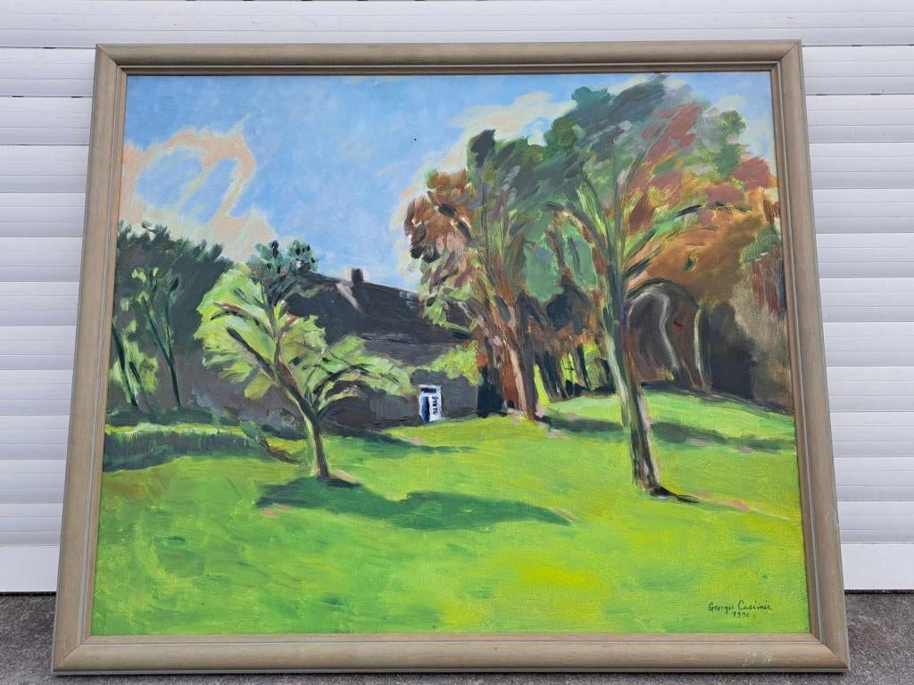 huile sur toile paysage signe georges casimir 1990, Enlèvement ou Envoi