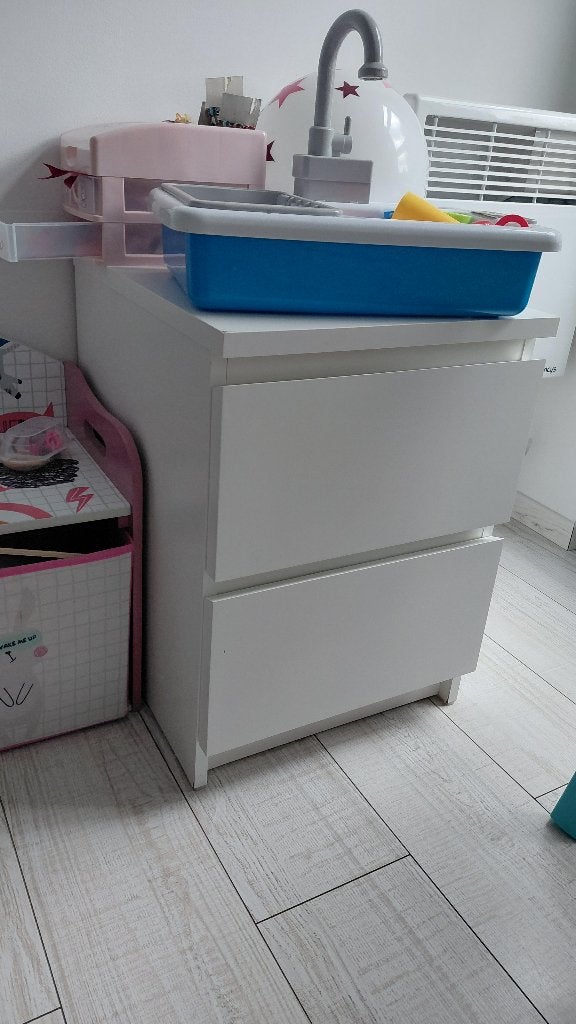 IKEA Malm tweepersoonsbed en twee dressoirs, Huis en Inrichting, Slaapkamer | Bedden, Ophalen, Zo goed als nieuw, Wit