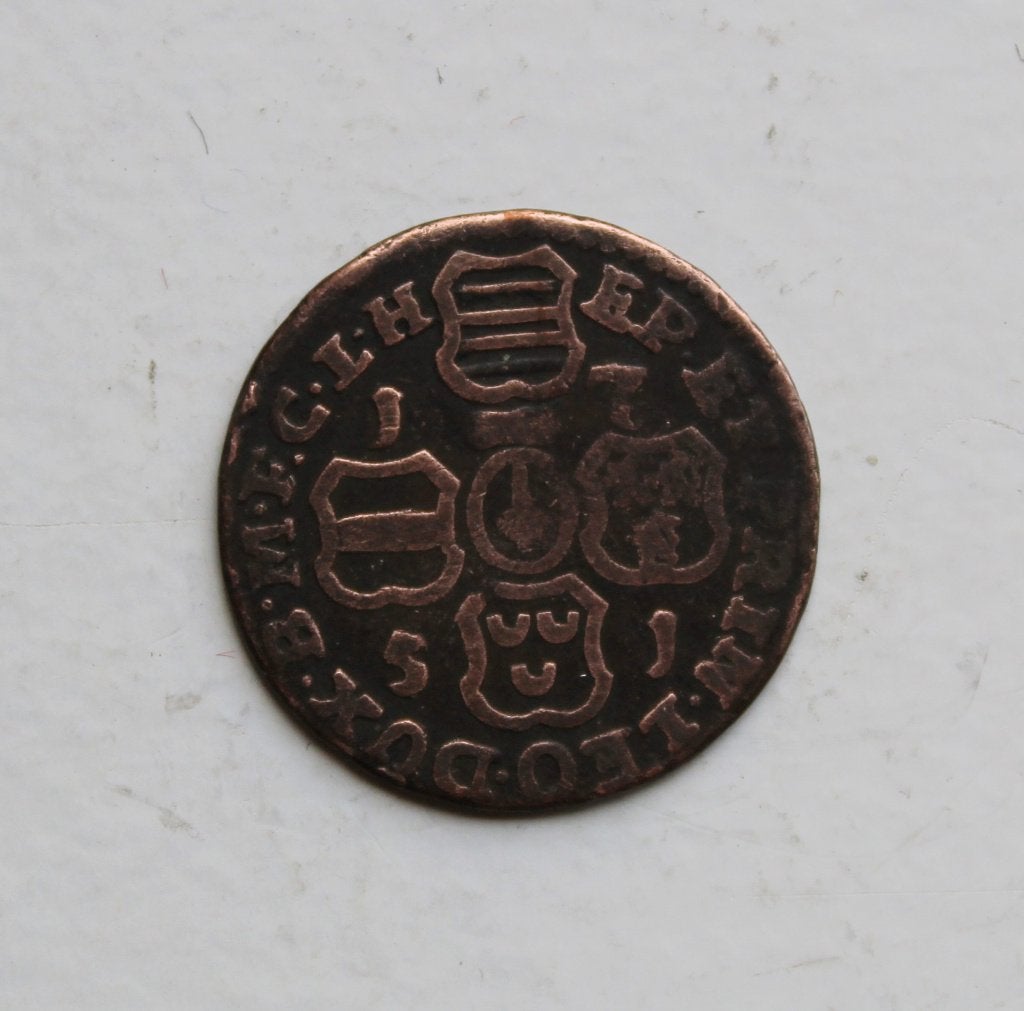 Prinsbisdom Luik oord of liard 1751, Ophalen of Verzenden, Brons, Losse munt