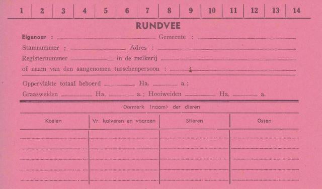 (m87) Blanco kaart rundvee 1941, Envoi