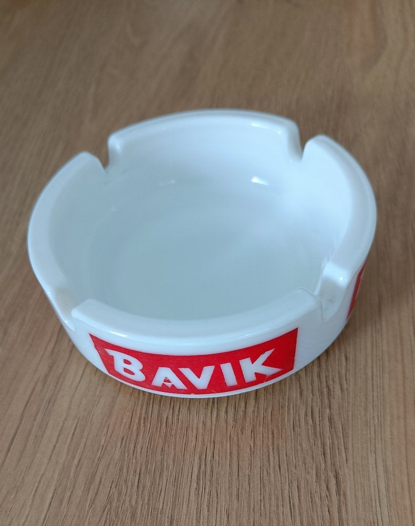 Bavik retro asbak, wit glas, Verzamelen, Ophalen of Verzenden, Zo goed als nieuw, Overige typen, Overige merken
