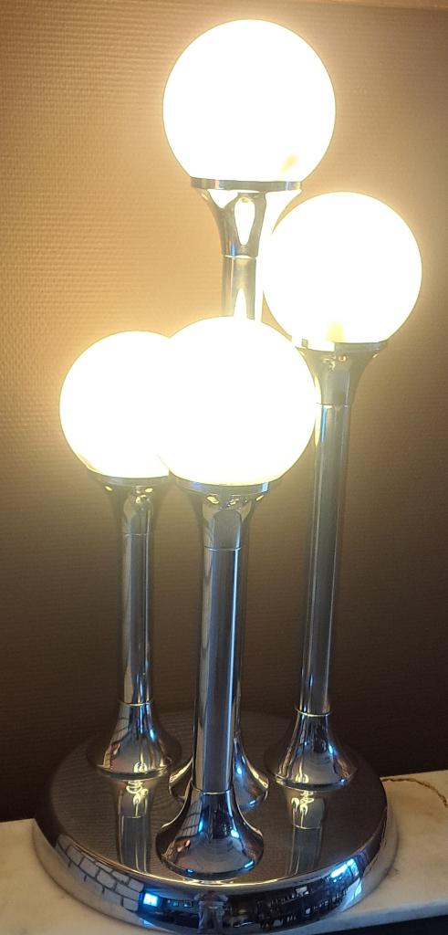 Lampe de table Space Age Goffredo Reggiani années 1970, Maison & Meubles, Lampes | Lampes de table, Verre, Métal, Enlèvement