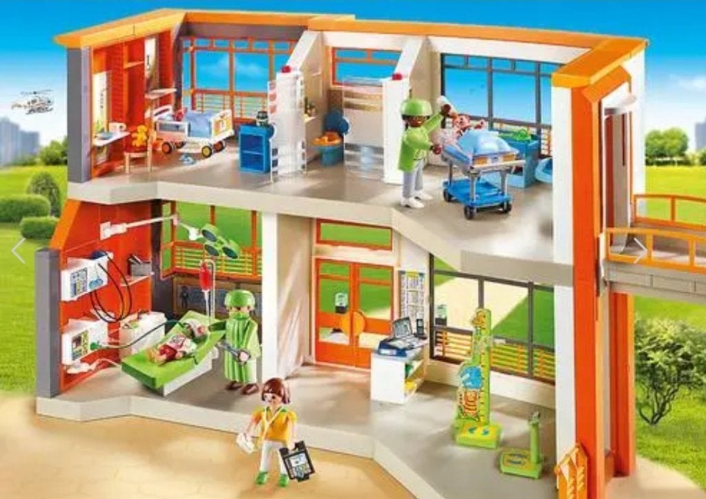 Playmobil kinderziekenhuis 6657, Ophalen, Gebouw, Complete set, Zo goed als nieuw