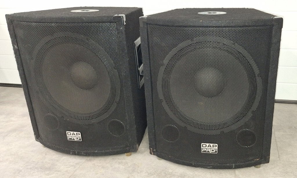Luidsprekers baskasten 15" DAP-Pro, Gebruikt, Subwoofer, 120 watt of meer, Ophalen