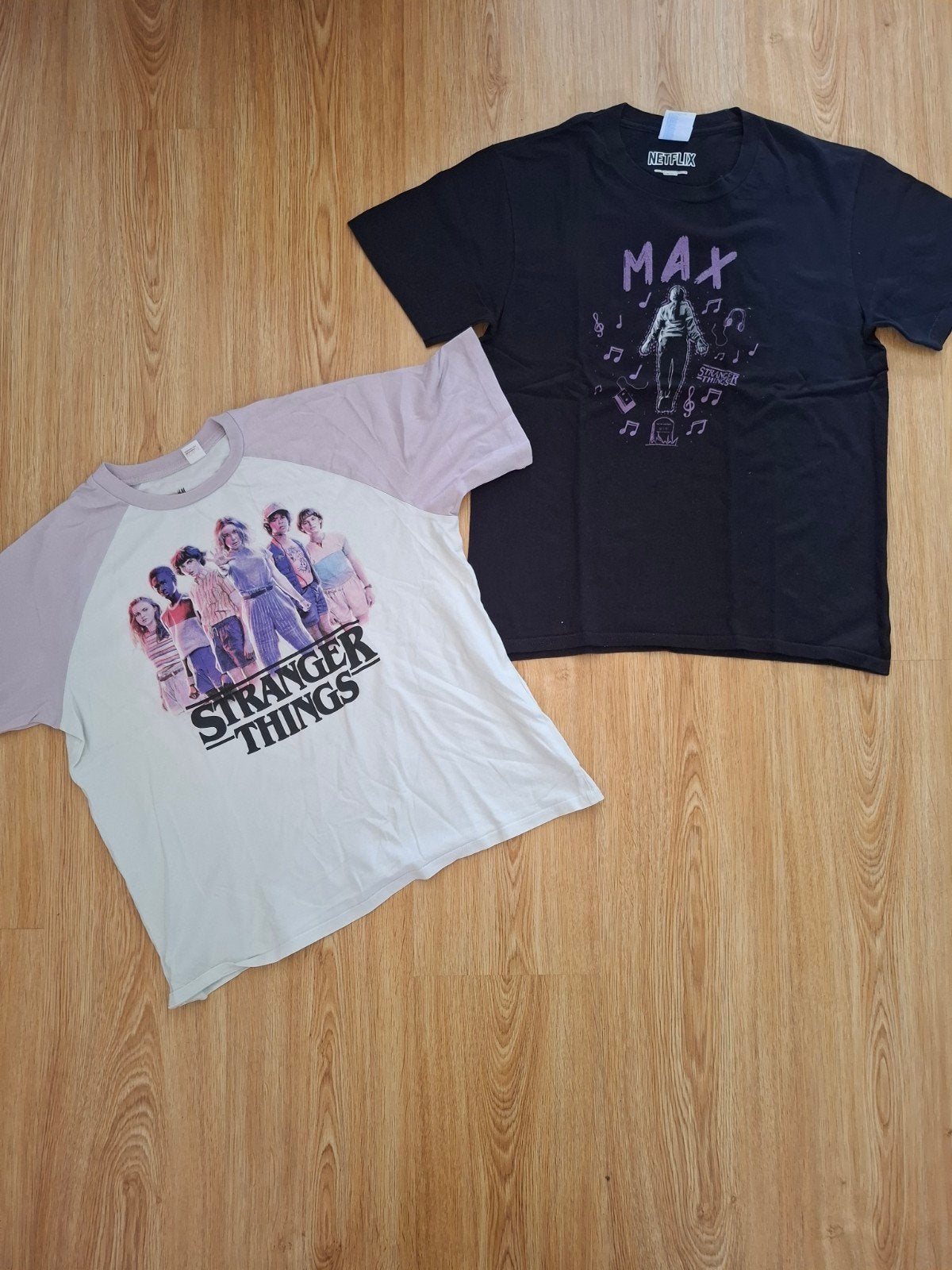 2 T-shirts " Stranger Things " pour fille de 12 ans., Enlèvement, Noir