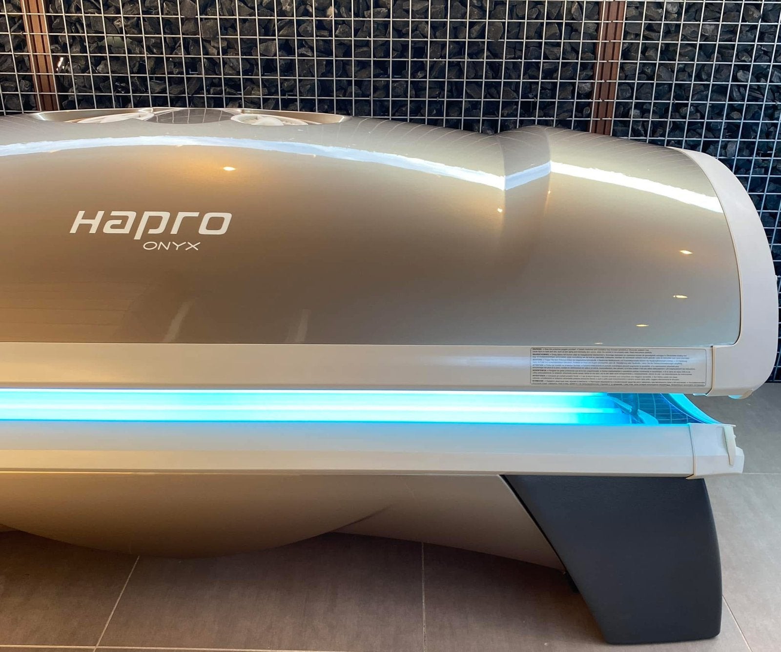 Hapro onyx - Proline Solarium, Electroménager, Enlèvement ou Envoi, Reconditionné, Banc solaire double, 15 lampes ou plus