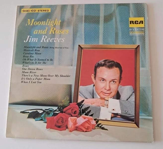 Jim Reeves Moonlight and Roses LP, Ophalen, 1960 tot 1980, Gebruikt, 12 inch