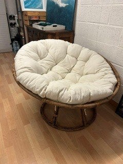 fauteuil, Enlèvement, Utilisé, Osier ou Rotin, Style nid avec gros coussin confortable