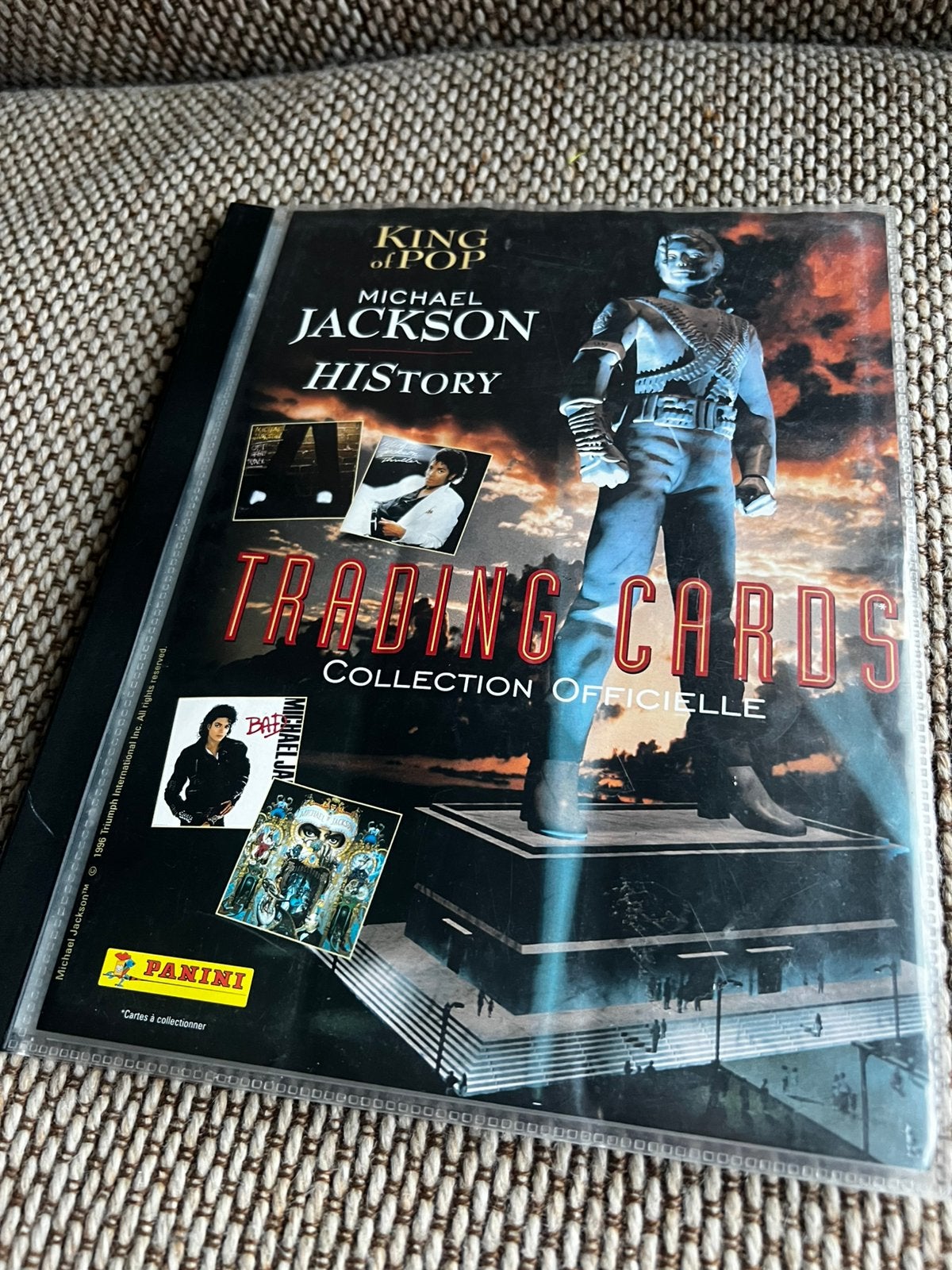 Album de cartes Panini sur l'histoire de Michael Jackson, Enlèvement ou Envoi, Utilisé, Plusieurs images