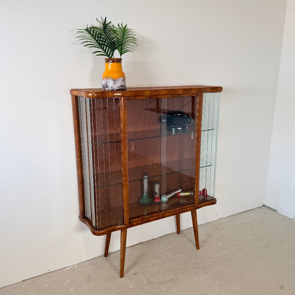 Vitrine vintage 'Helena' - Style Art Déco, Avec porte(s), 25 à 50 cm, Enlèvement ou Envoi, Autres essences de bois